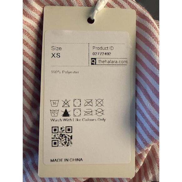 NWT Halara Pink Striped Ruffle Mini Dress Size XS - Picture 5 of 6